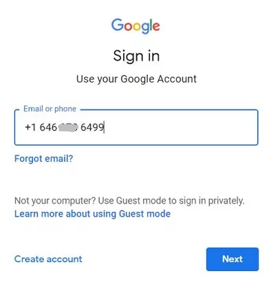 dang nhap vao tai khoan google bang so dien thoai cua ban - Sua chua dien thoai Minh Phat Mobile Bac Liêu 0979150456